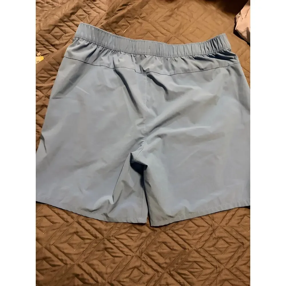 The North Face Men’s Large Blue Athletic Hiking Running Shorts Drawstring 6”